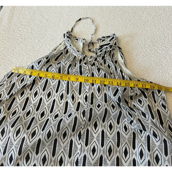 Banana Republic Dress Women's Sz S White/Black Boho Loose Fit Geometric Lined - Picture 4 of 8